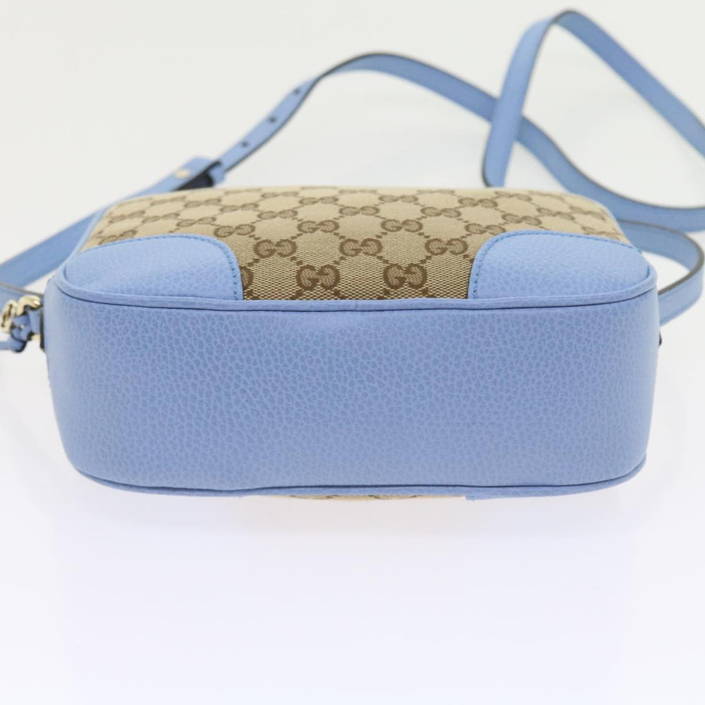 GUCCI GG Canvas Shoulder Bag Beige Light Blue 449413 56705A