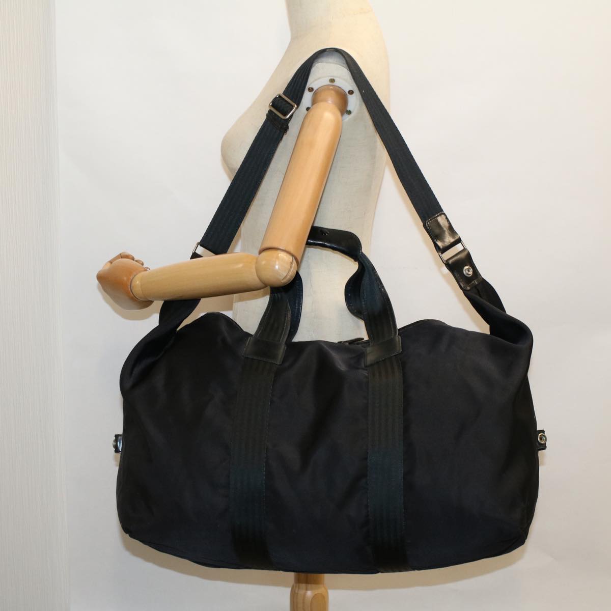 GUCCI Boston Bag Nylon 2way Black 56712