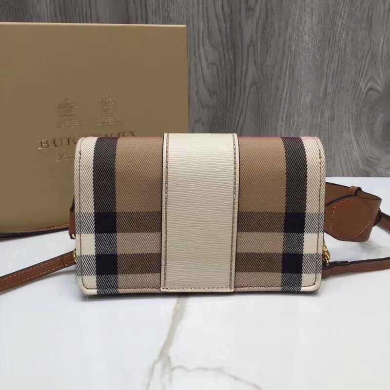 GLAMI The Small Buckle Bag In House Check Beige For Women, Bags 7.5in/19cm