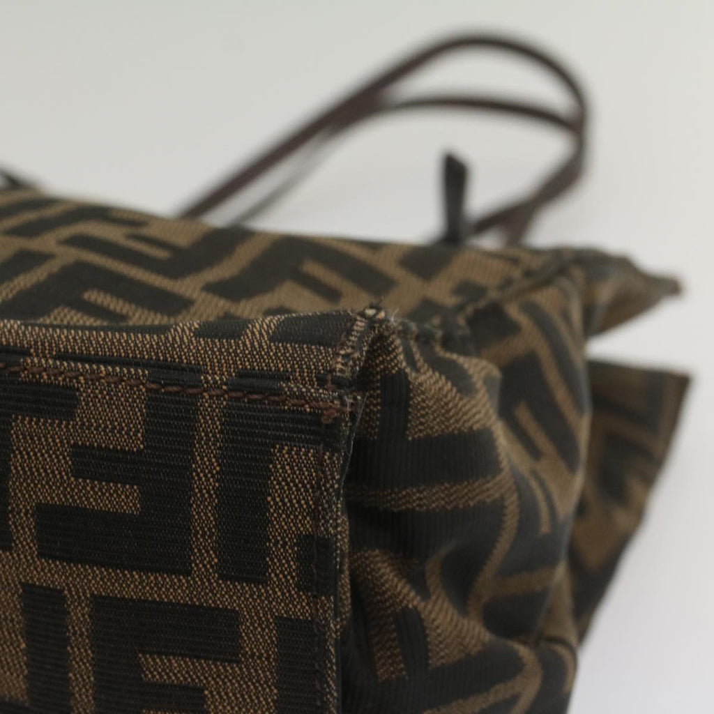 FENDI Zucca Canvas Shoulder Bag Black Brown 56759