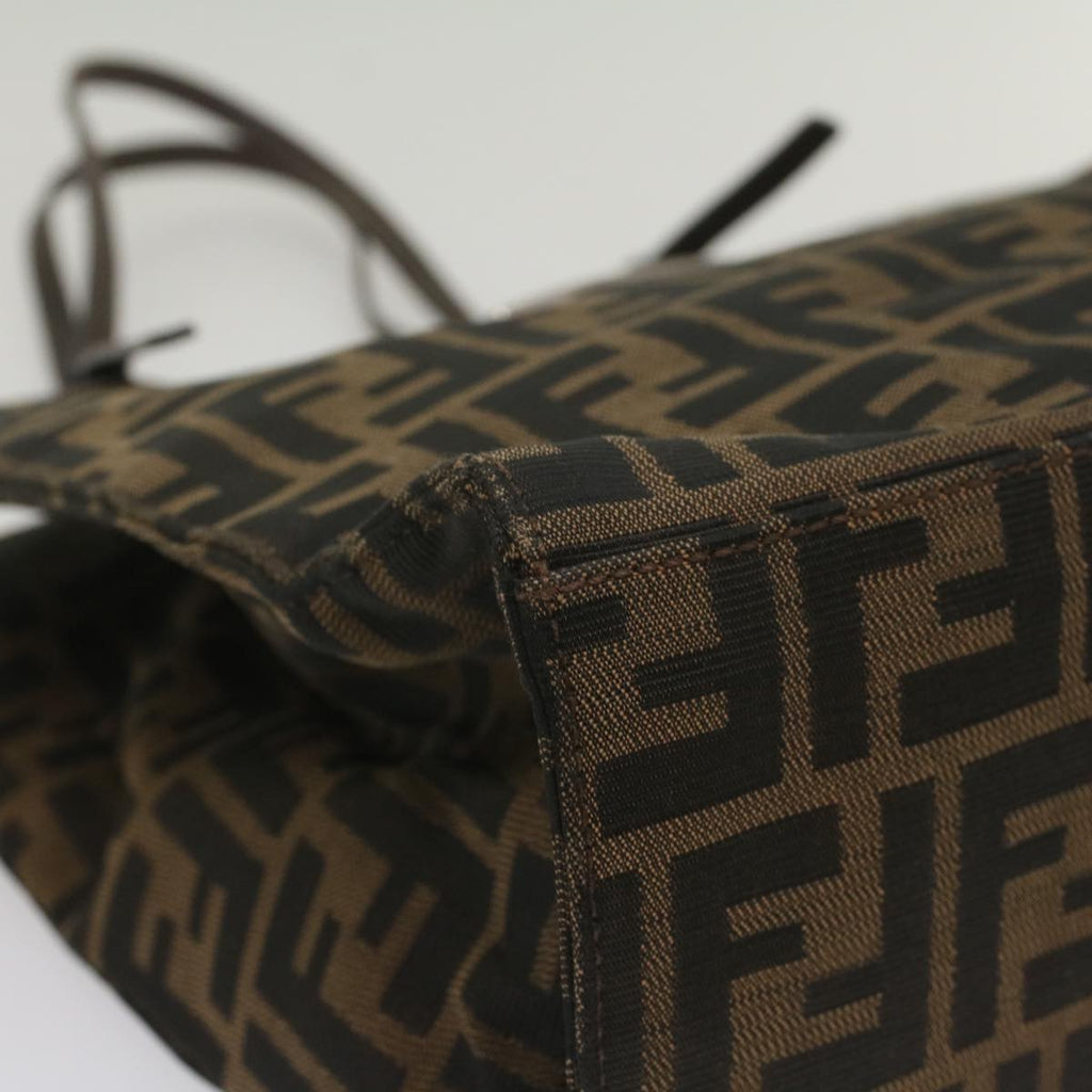 FENDI Zucca Canvas Shoulder Bag Black Brown 56759
