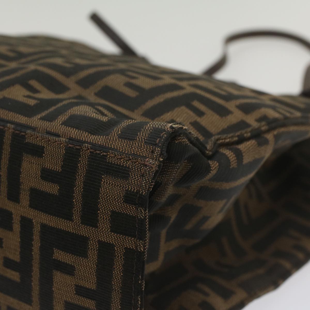 FENDI Zucca Canvas Shoulder Bag Black Brown 56759
