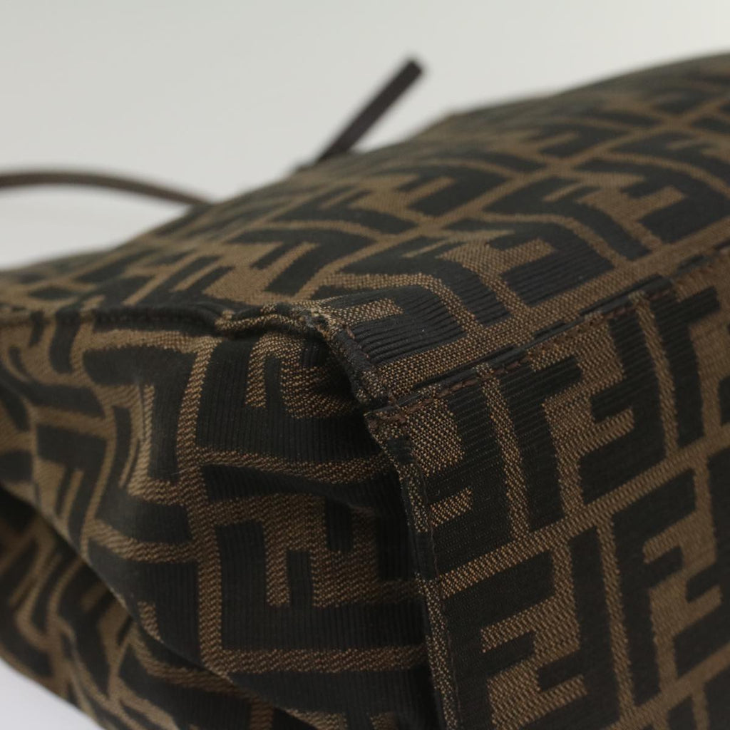 FENDI Zucca Canvas Shoulder Bag Black Brown 56759