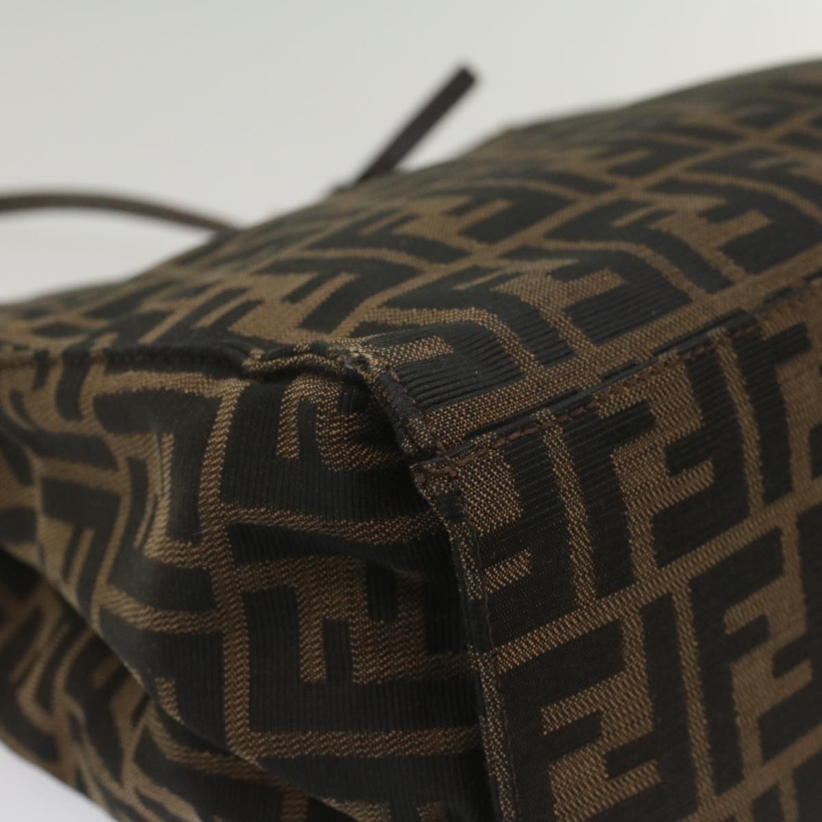 FENDI Zucca Canvas Shoulder Bag Black Brown 56759