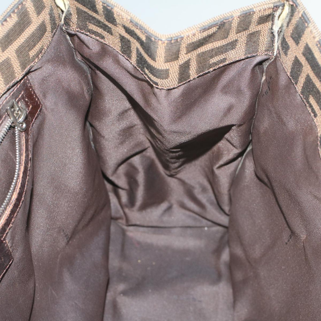 FENDI Zucca Canvas Shoulder Bag Black Brown 56759