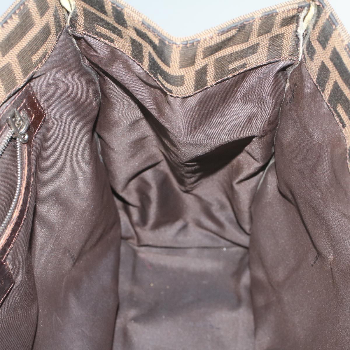 FENDI Zucca Canvas Shoulder Bag Black Brown 56759