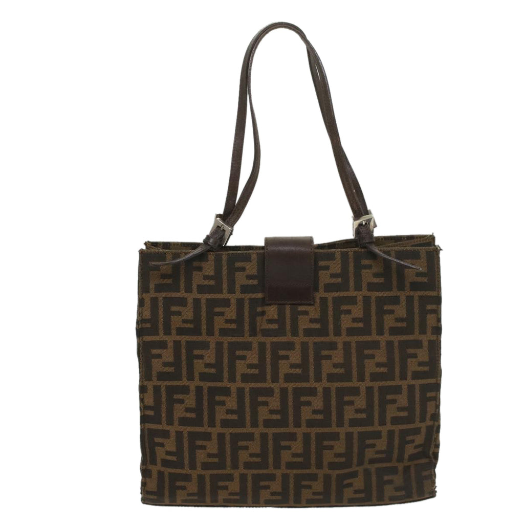 FENDI Zucca Canvas Shoulder Bag Black Brown 56759