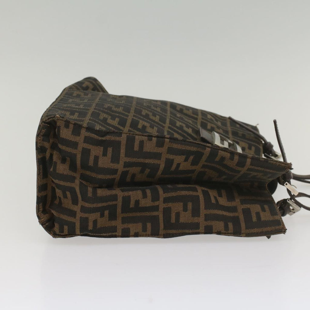 FENDI Zucca Canvas Shoulder Bag Black Brown 56759
