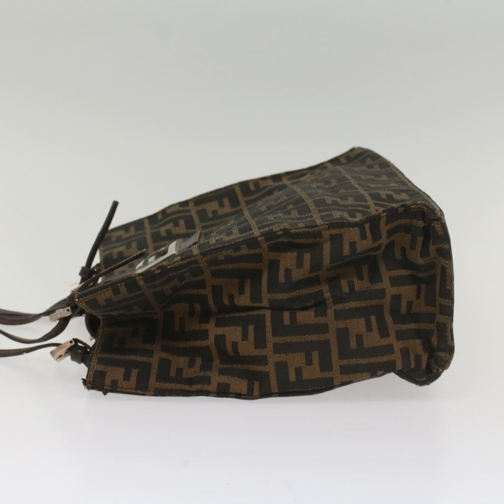 FENDI Zucca Canvas Shoulder Bag Black Brown 56759