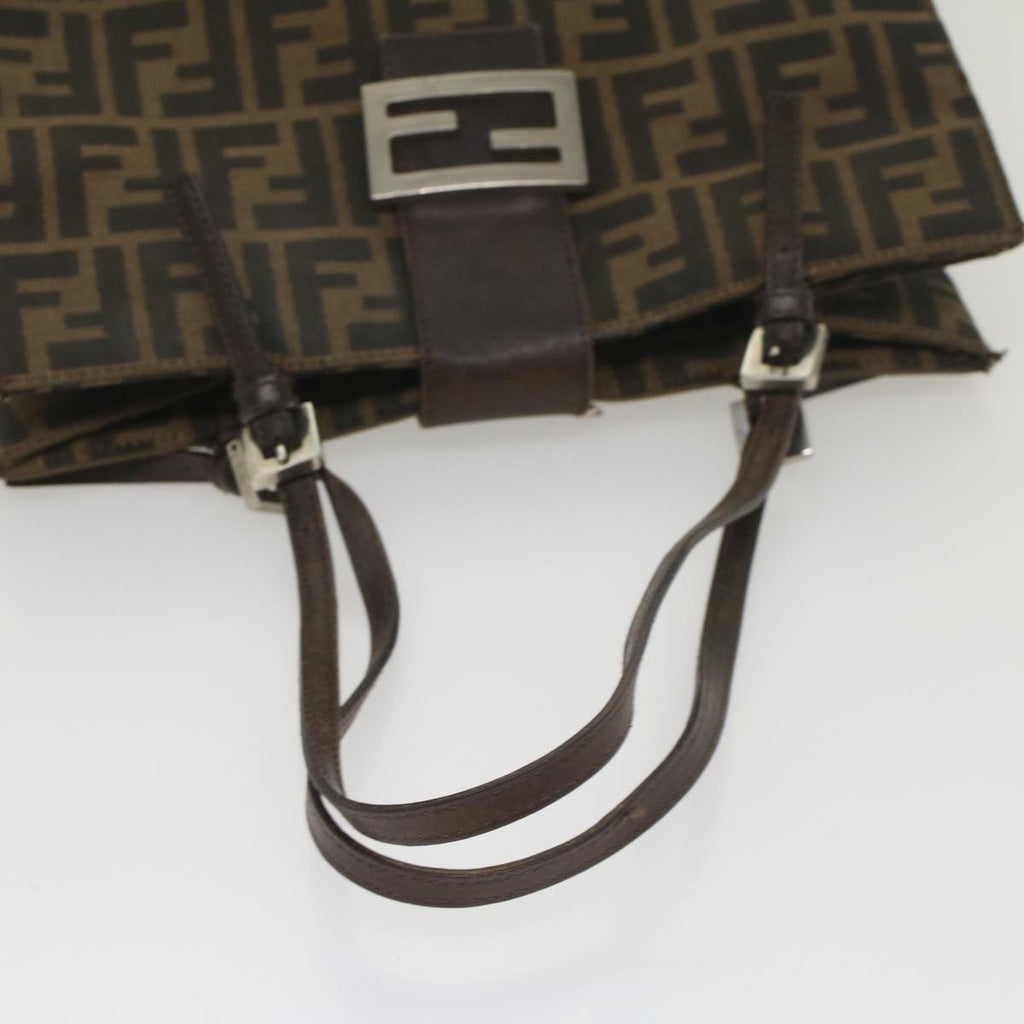 FENDI Zucca Canvas Shoulder Bag Black Brown 56759