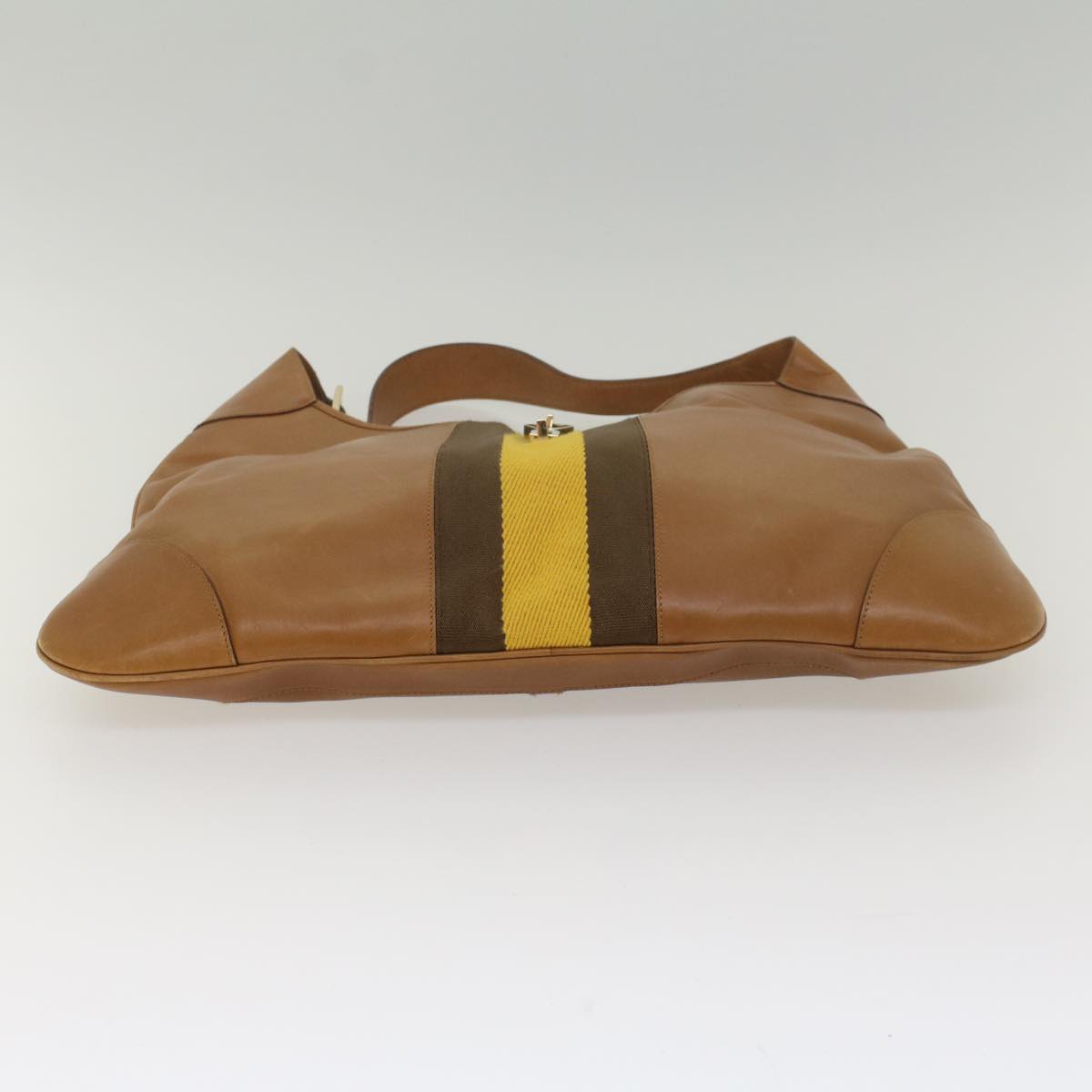 GUCCI Sherry Line Jackie Shoulder Bag Leather Brown Yellow 001 4312 56760