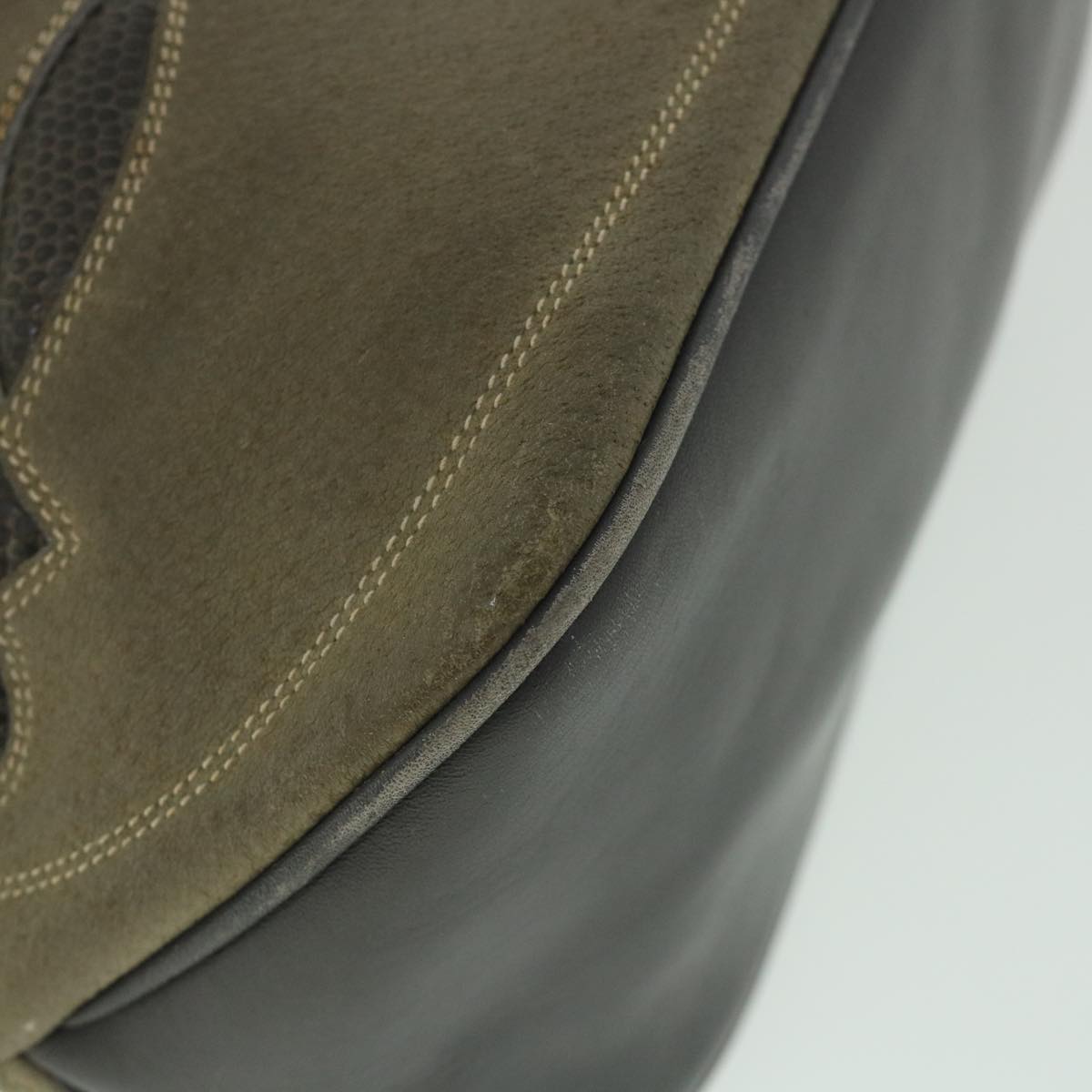 GUCCI Shoulder Bag Leather Khaki Gray 56761