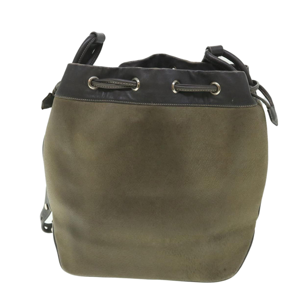 GUCCI Shoulder Bag Leather Khaki Gray 56761