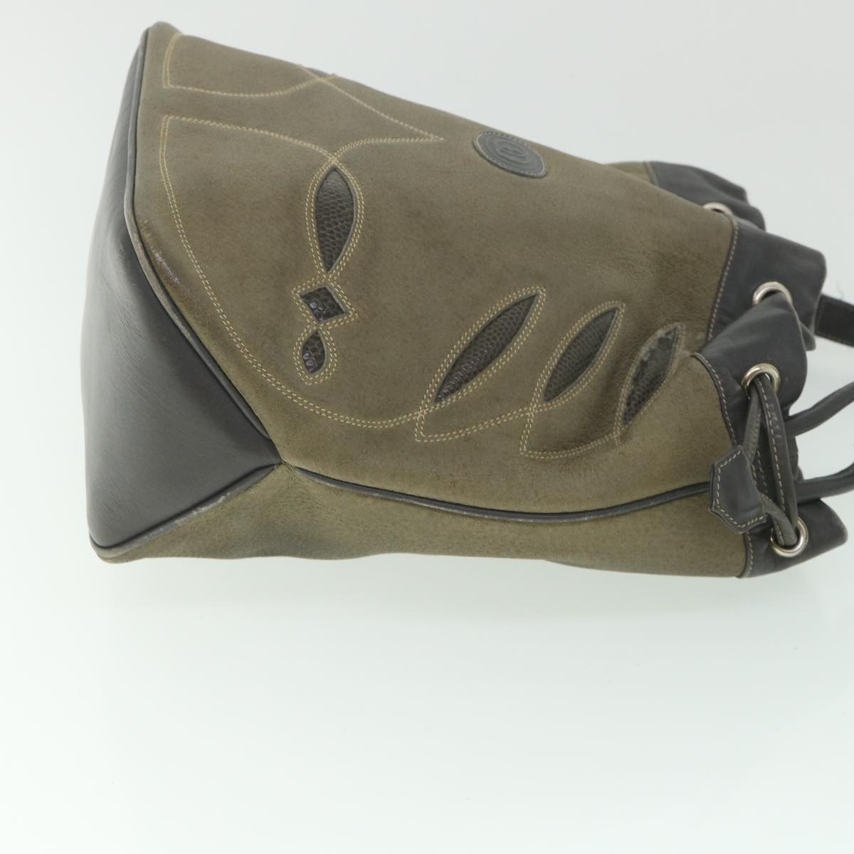 GUCCI Shoulder Bag Leather Khaki Gray 56761