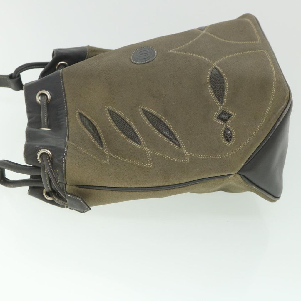 GUCCI Shoulder Bag Leather Khaki Gray 56761