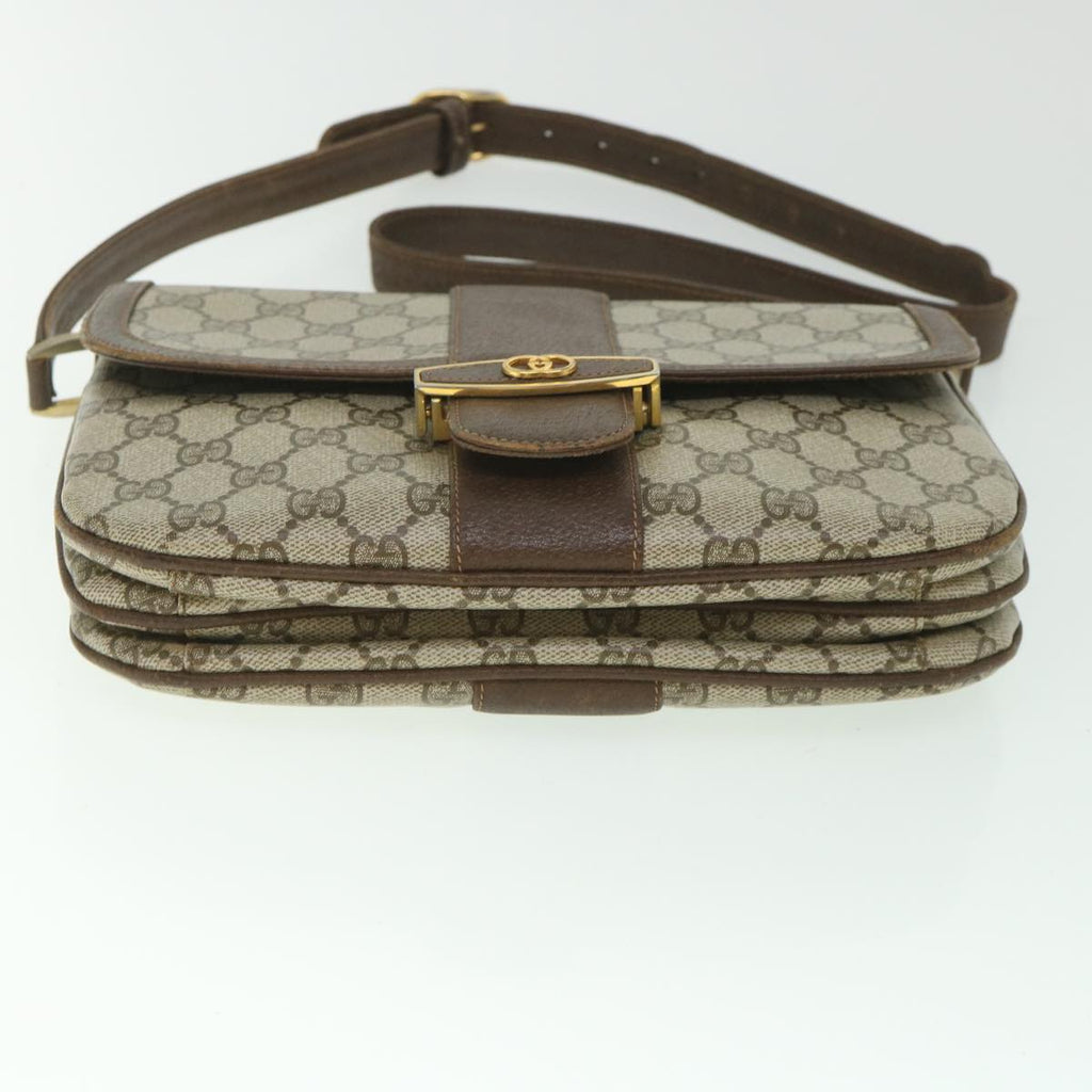 GUCCI GG Supreme Shoulder Bag PVC Leather Beige 56773