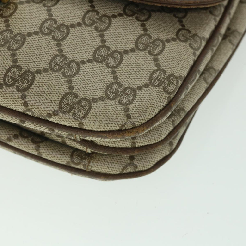 GUCCI GG Supreme Shoulder Bag PVC Leather Beige 56773