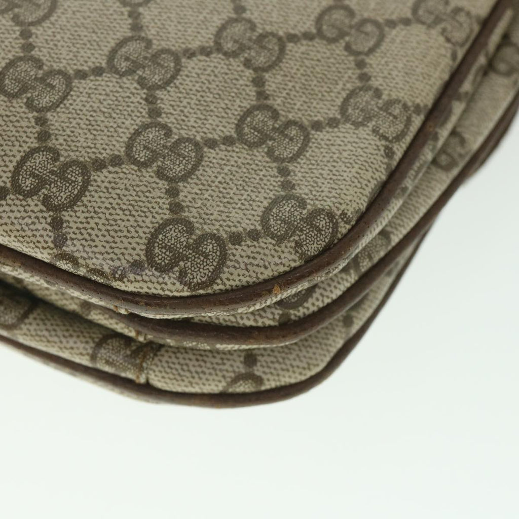 GUCCI GG Supreme Shoulder Bag PVC Leather Beige 56773