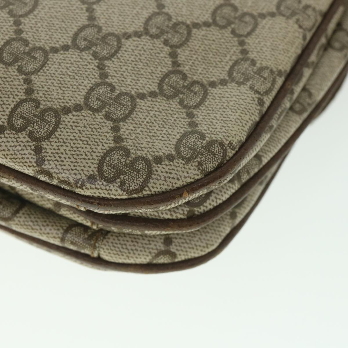 GUCCI GG Supreme Shoulder Bag PVC Leather Beige 56773