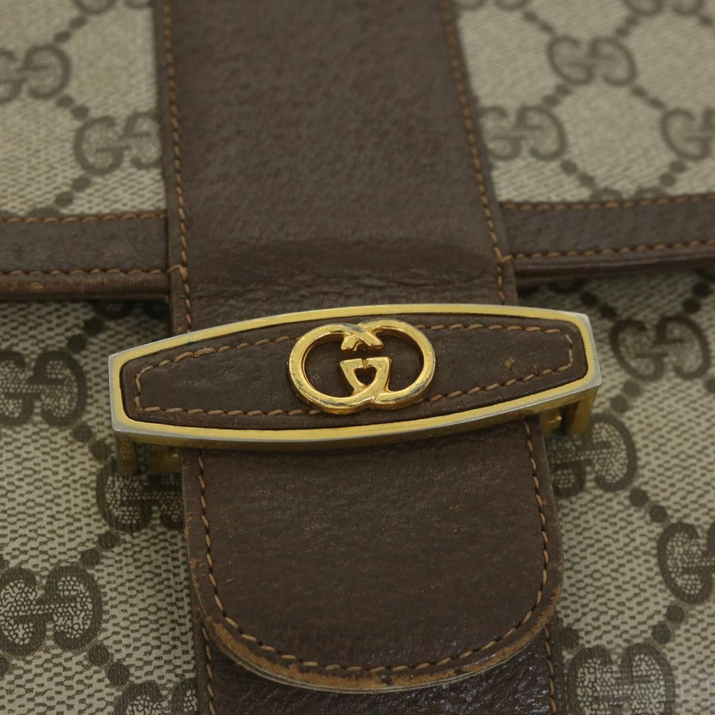 GUCCI GG Supreme Shoulder Bag PVC Leather Beige 56773