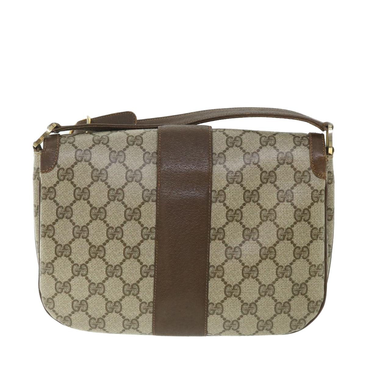 GUCCI GG Supreme Shoulder Bag PVC Leather Beige 56773
