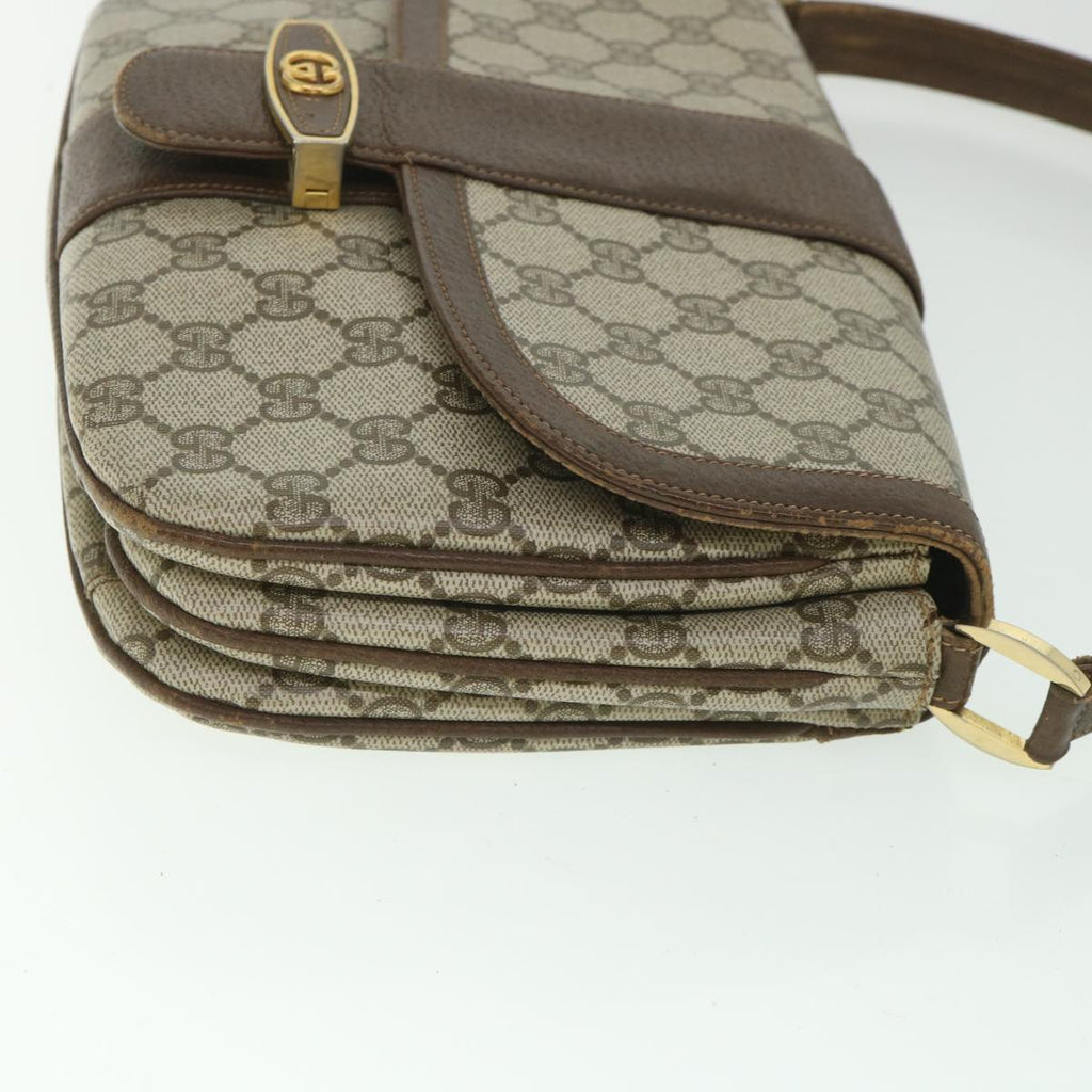GUCCI GG Supreme Shoulder Bag PVC Leather Beige 56773