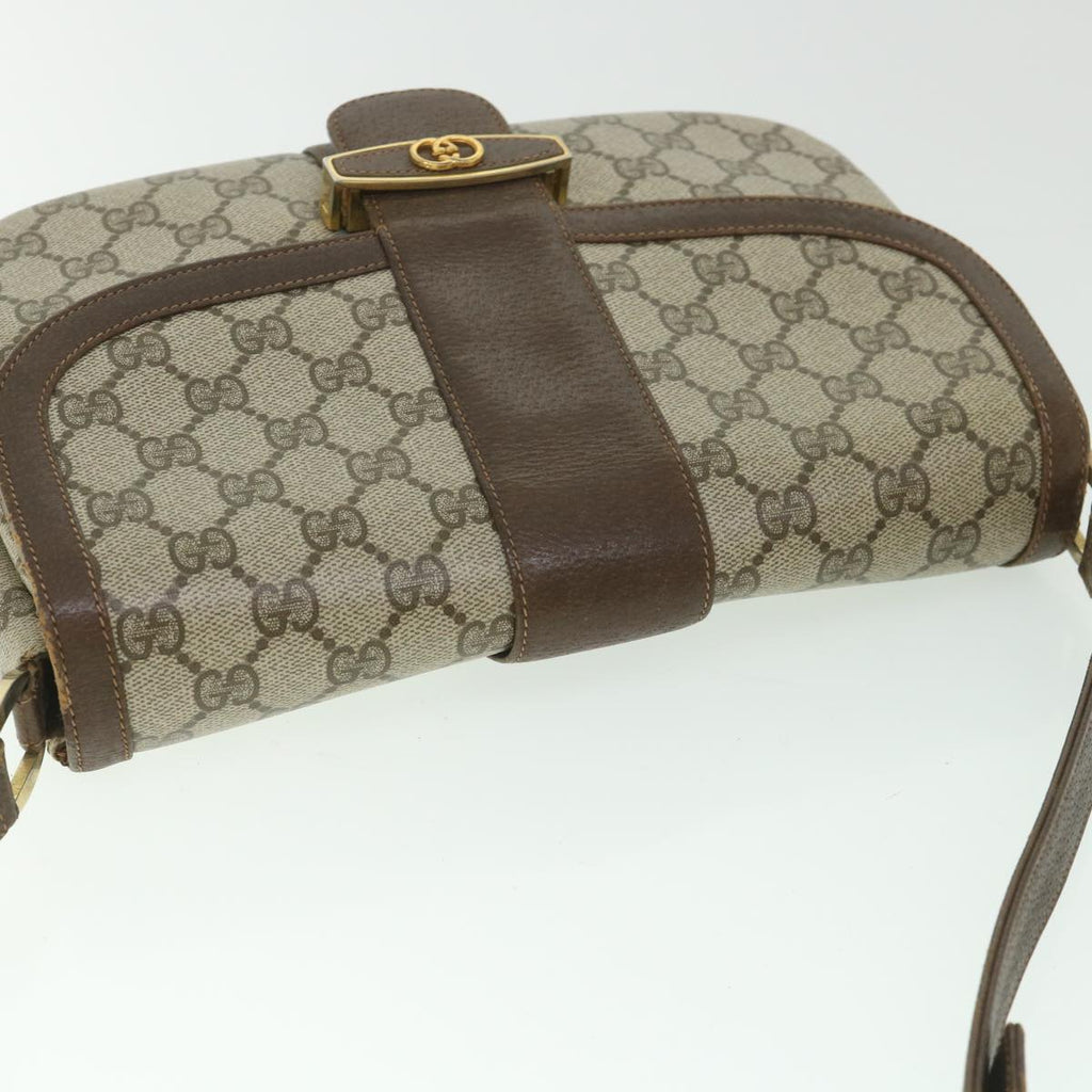 GUCCI GG Supreme Shoulder Bag PVC Leather Beige 56773