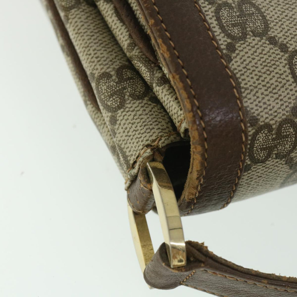 GUCCI GG Supreme Shoulder Bag PVC Leather Beige 56773