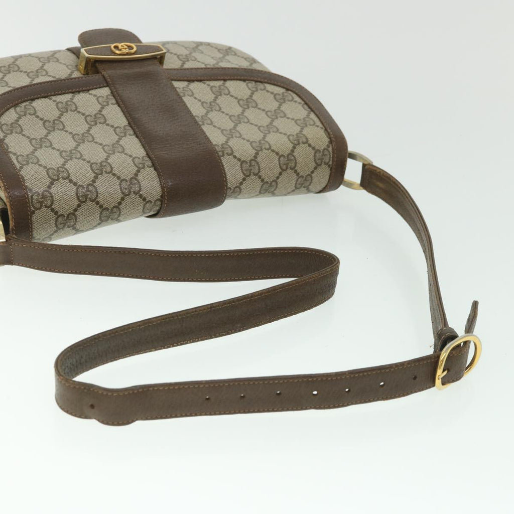GUCCI GG Supreme Shoulder Bag PVC Leather Beige 56773