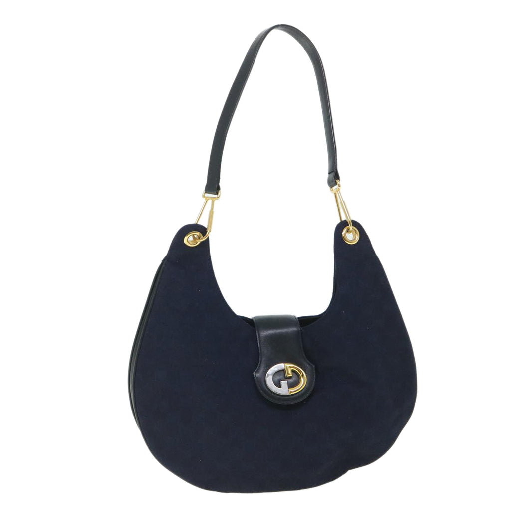 GUCCI GG Canvas Shoulder Bag Navy 56776