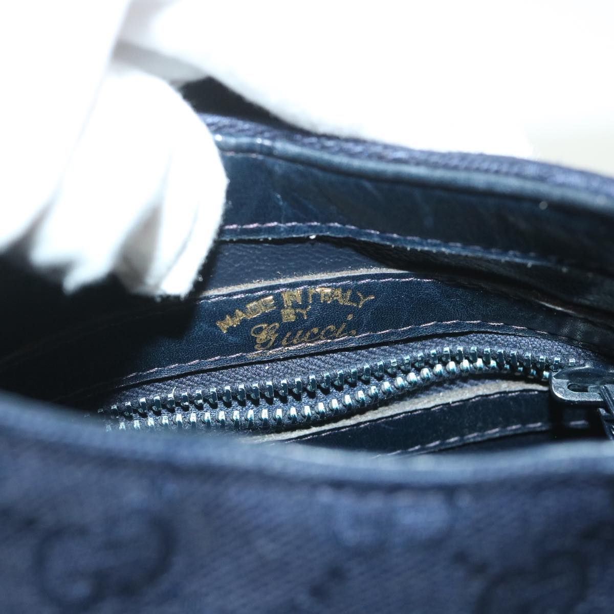 GUCCI GG Canvas Shoulder Bag Navy 56776