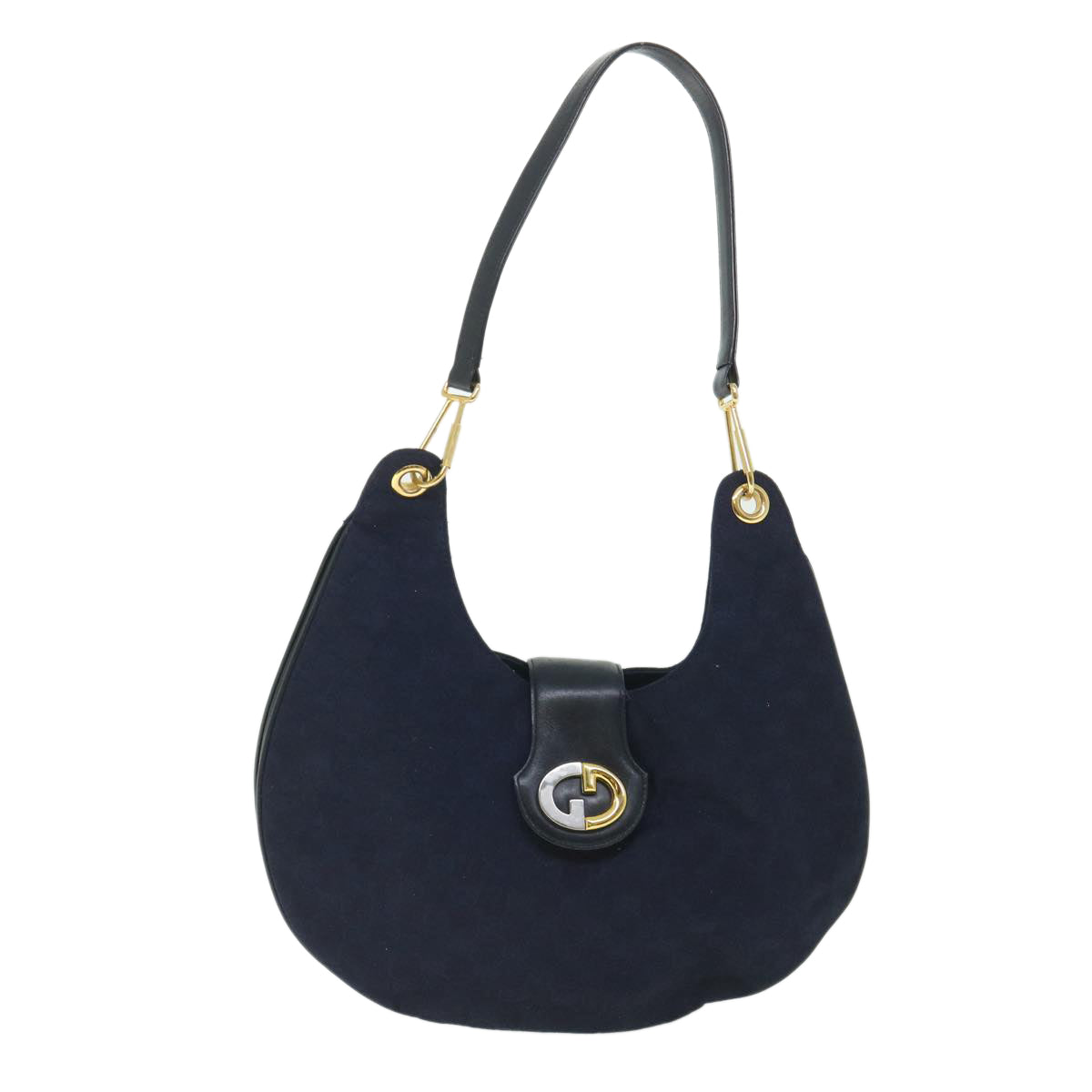 GUCCI GG Canvas Shoulder Bag Navy 56776