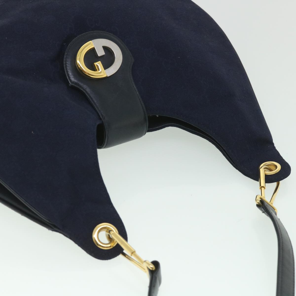 GUCCI GG Canvas Shoulder Bag Navy 56776