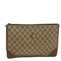 GUCCI GG Supreme Clutch Bag PVC Leather Beige 89 01 029 56777