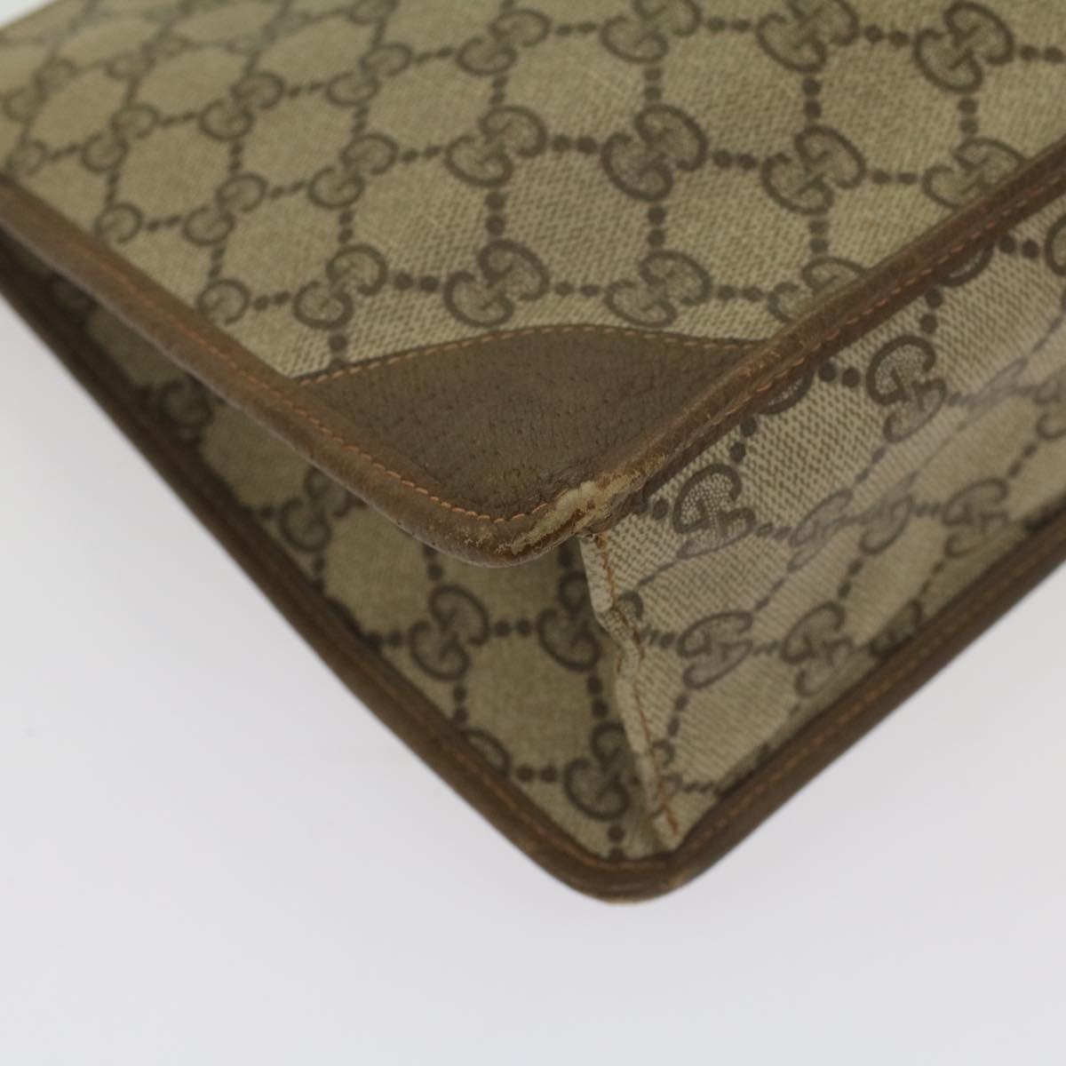 GUCCI GG Supreme Clutch Bag PVC Leather Beige 89 01 029 56777