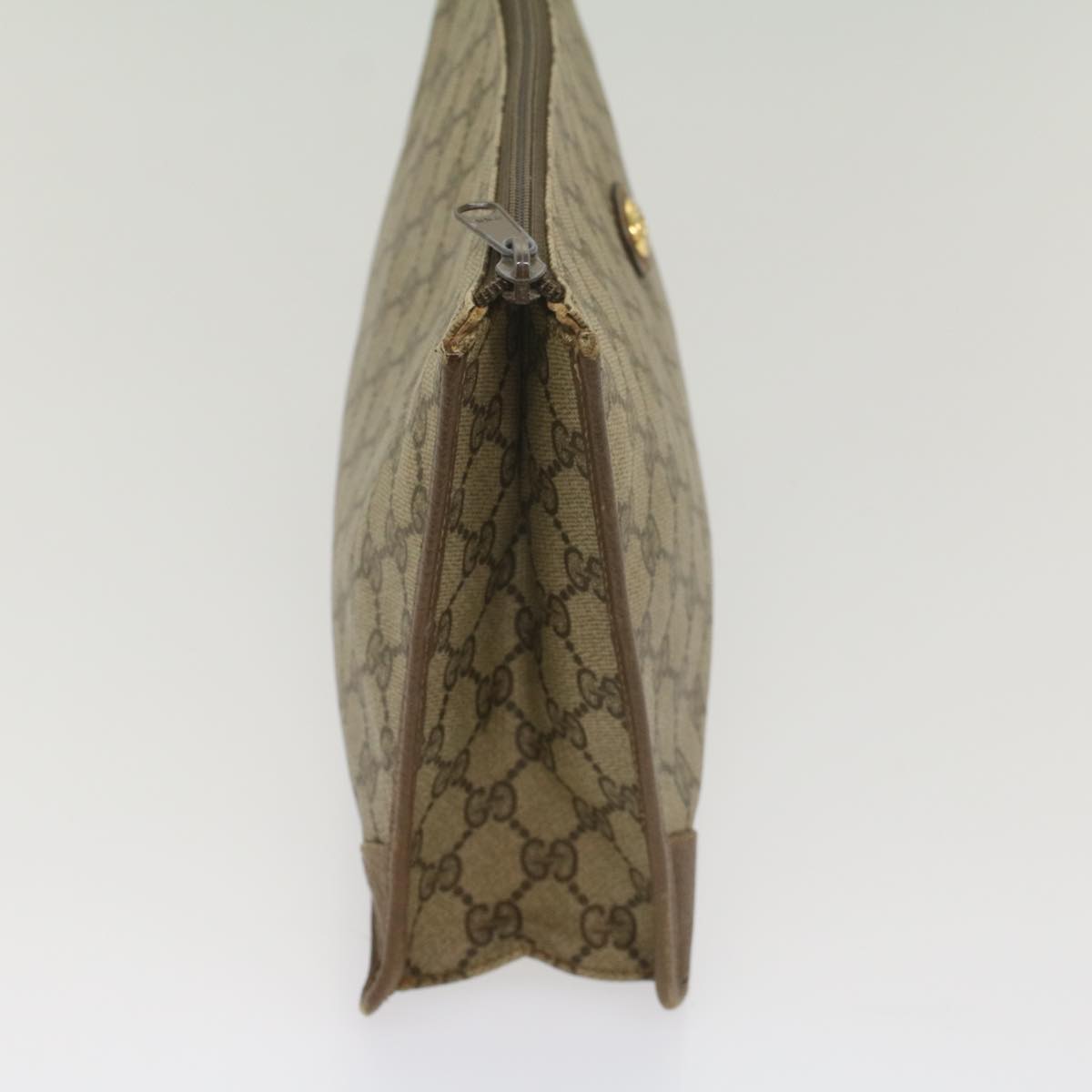 GUCCI GG Supreme Clutch Bag PVC Leather Beige 89 01 029 56777