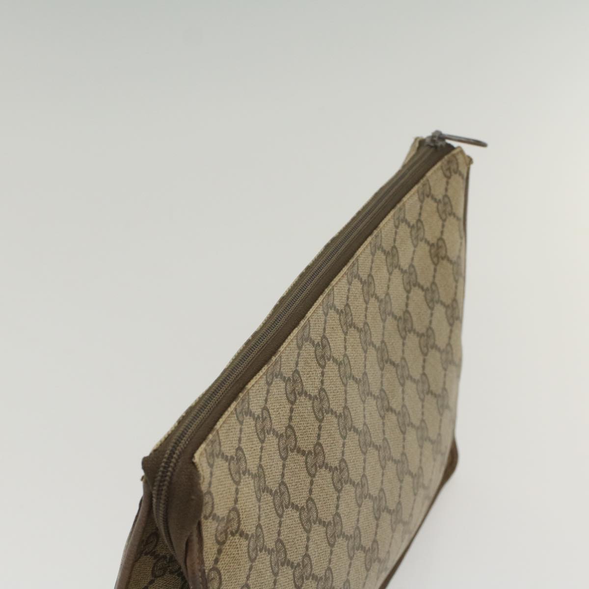GUCCI GG Supreme Clutch Bag PVC Leather Beige 89 01 029 56777