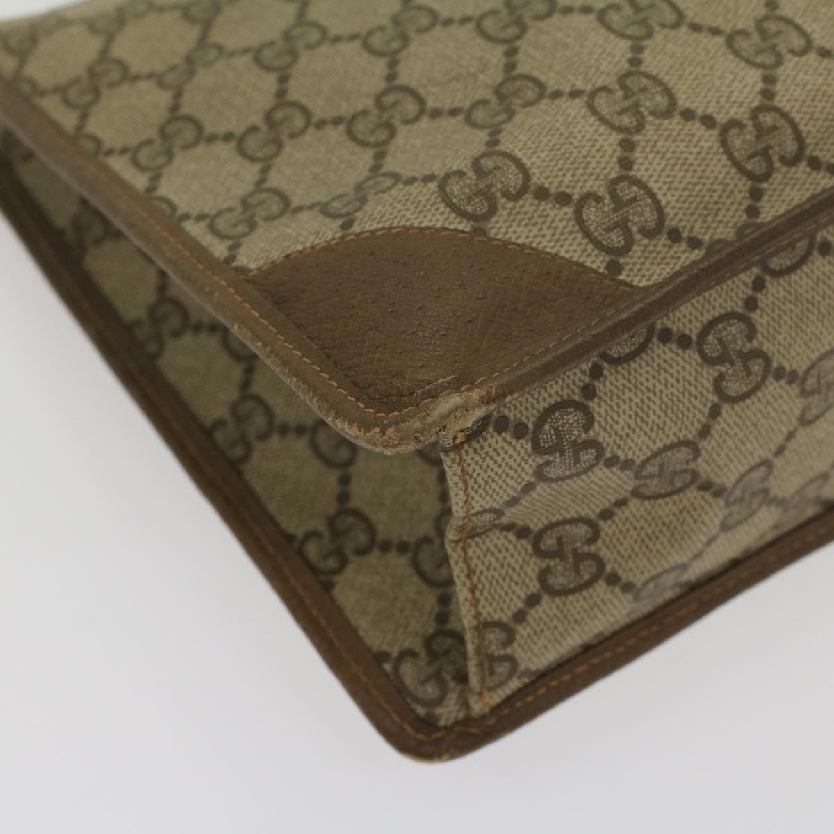 GUCCI GG Supreme Clutch Bag PVC Leather Beige 89 01 029 56777