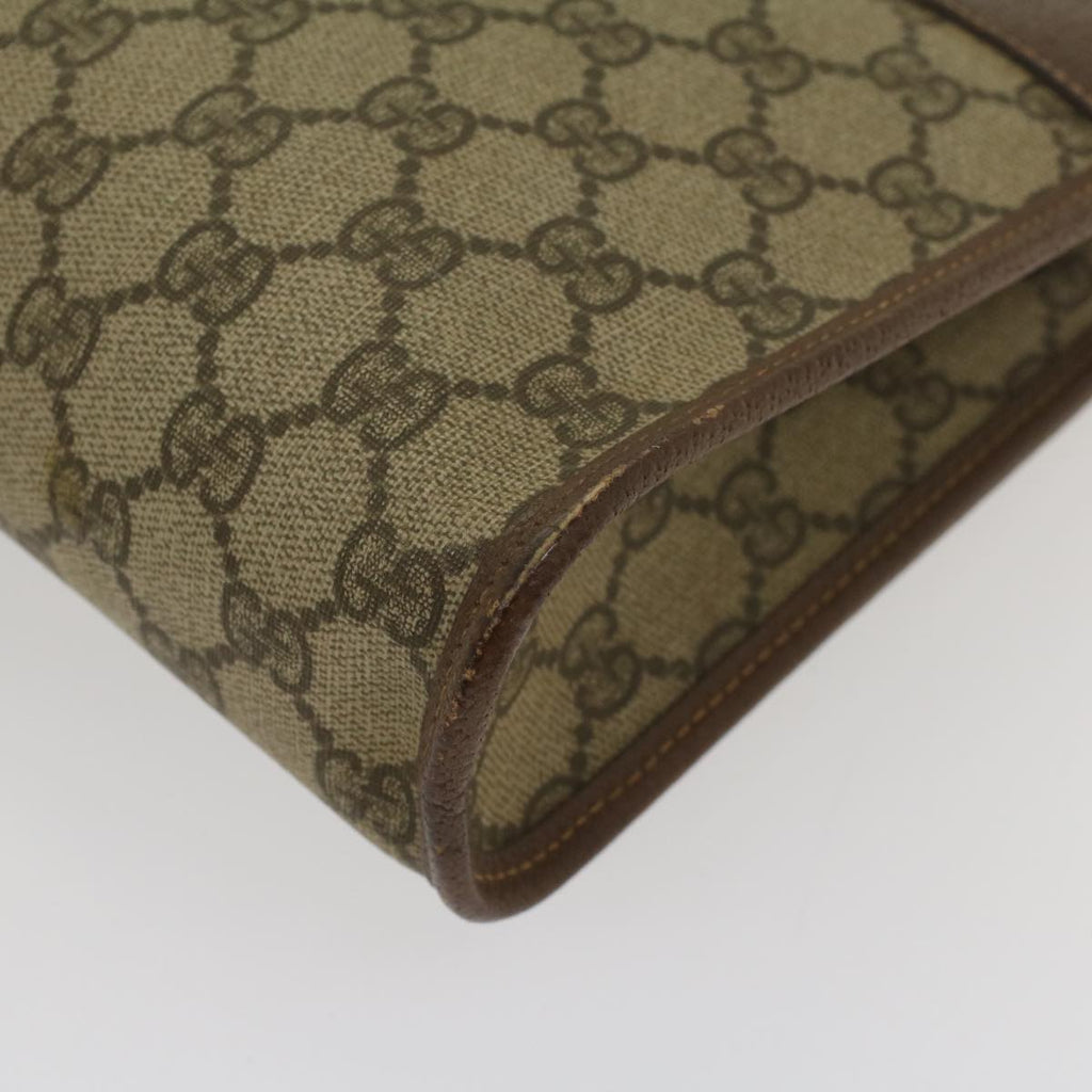 GUCCI GG Supreme Clutch Bag PVC Leather Beige 014 122 6063 56780