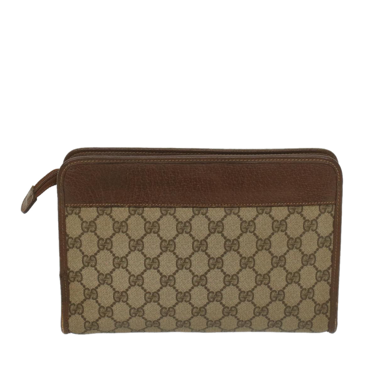 GUCCI GG Supreme Clutch Bag PVC Leather Beige 014 122 6063 56780