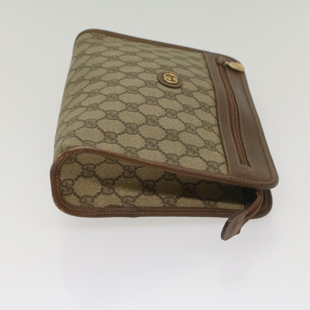 GUCCI GG Supreme Clutch Bag PVC Leather Beige 014 122 6063 56780