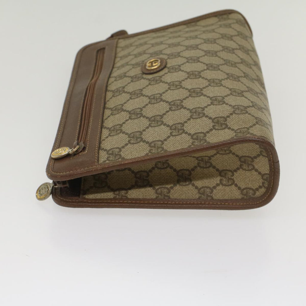 GUCCI GG Supreme Clutch Bag PVC Leather Beige 014 122 6063 56780