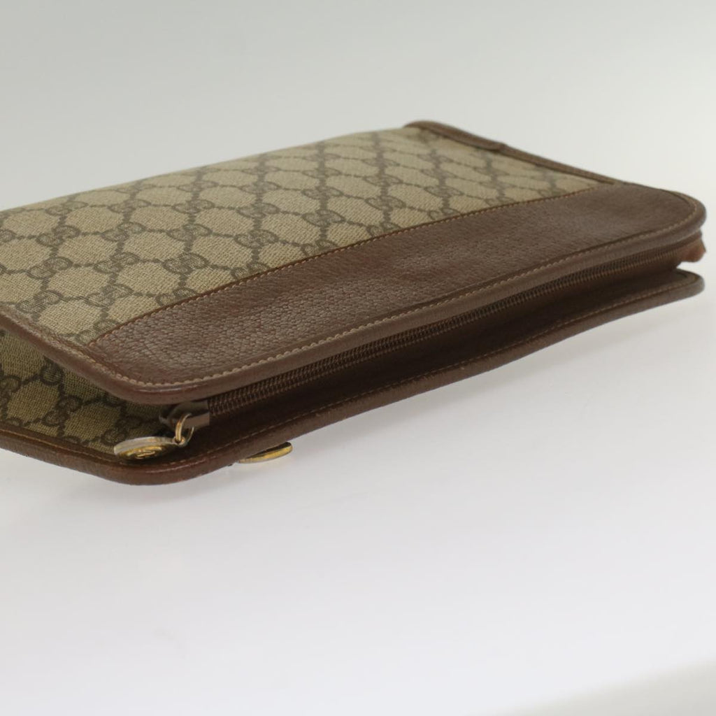 GUCCI GG Supreme Clutch Bag PVC Leather Beige 014 122 6063 56780