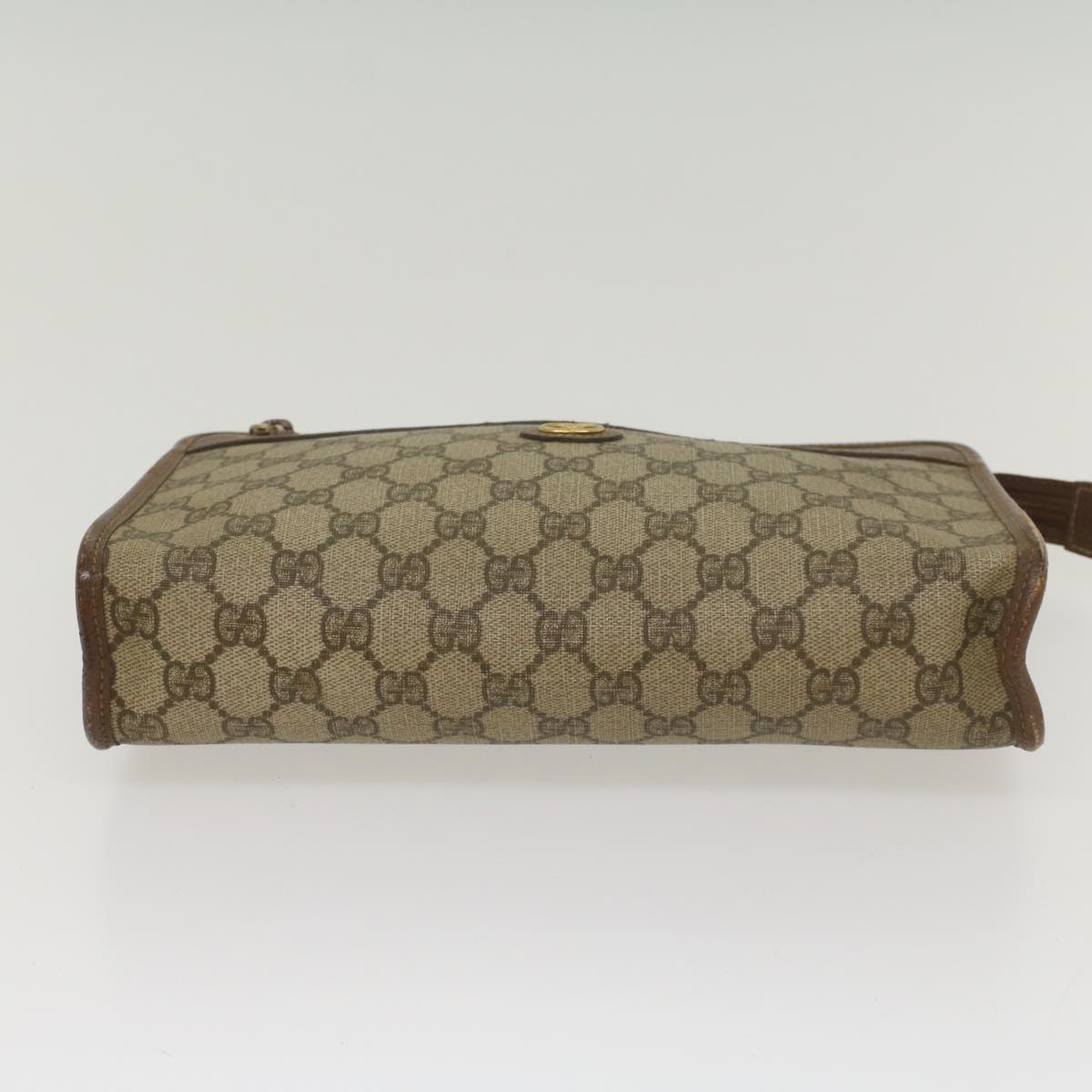 GUCCI GG Supreme Clutch Bag PVC Leather Beige 014 122 6063 56780