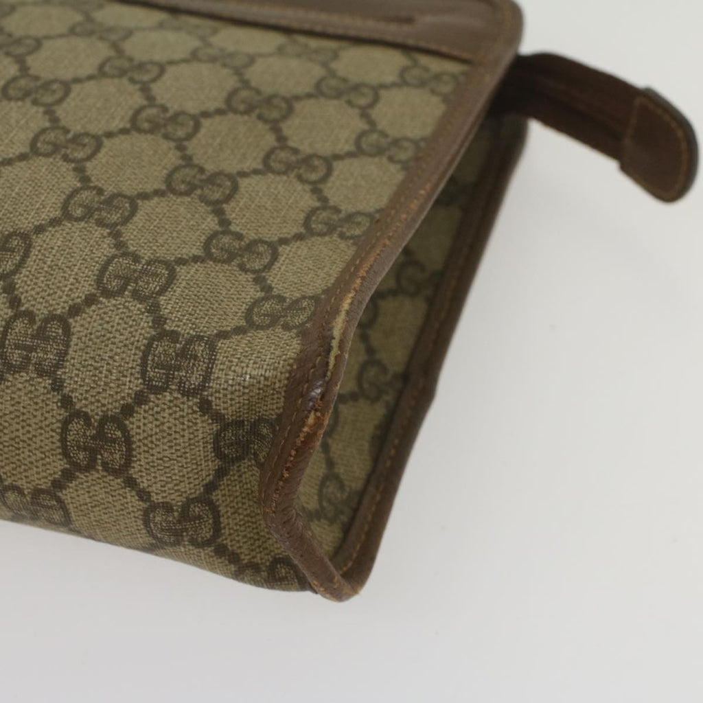 GUCCI GG Supreme Clutch Bag PVC Leather Beige 014 122 6063 56780