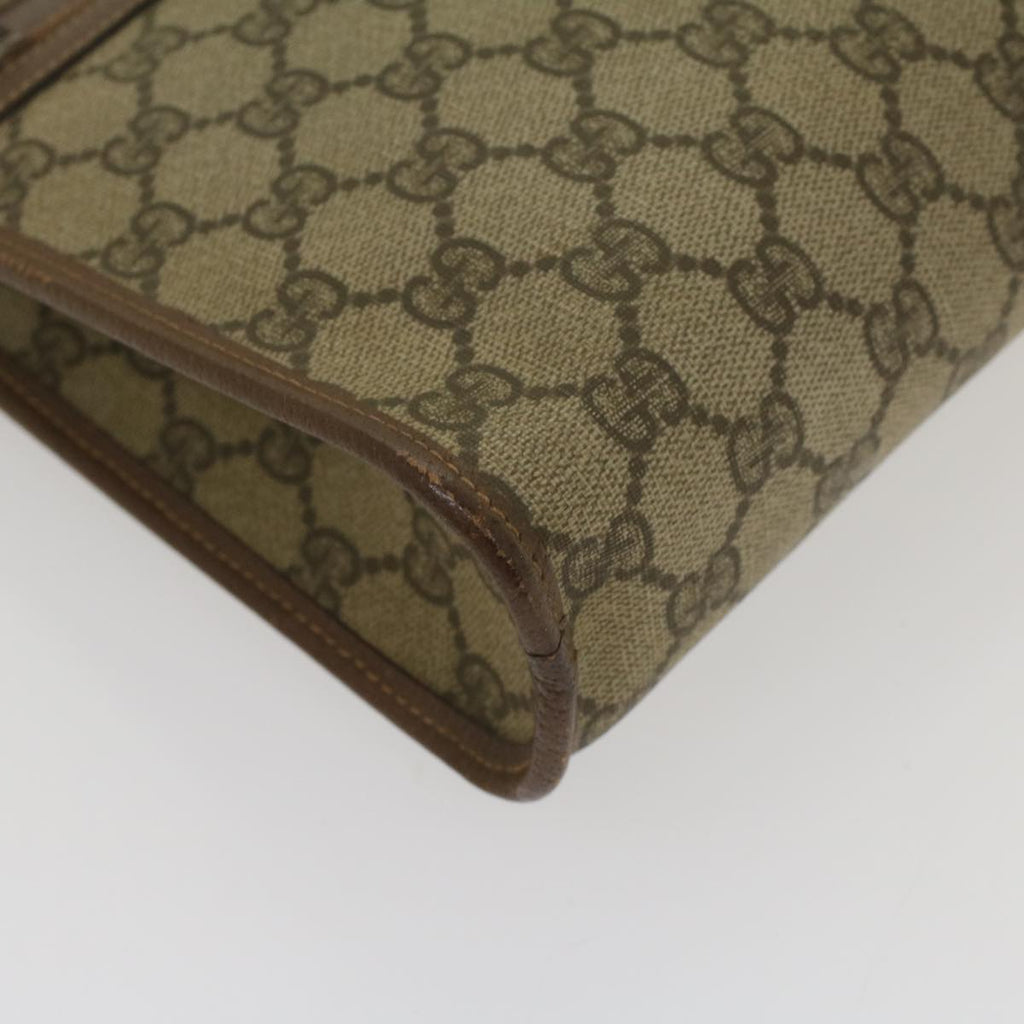 GUCCI GG Supreme Clutch Bag PVC Leather Beige 014 122 6063 56780