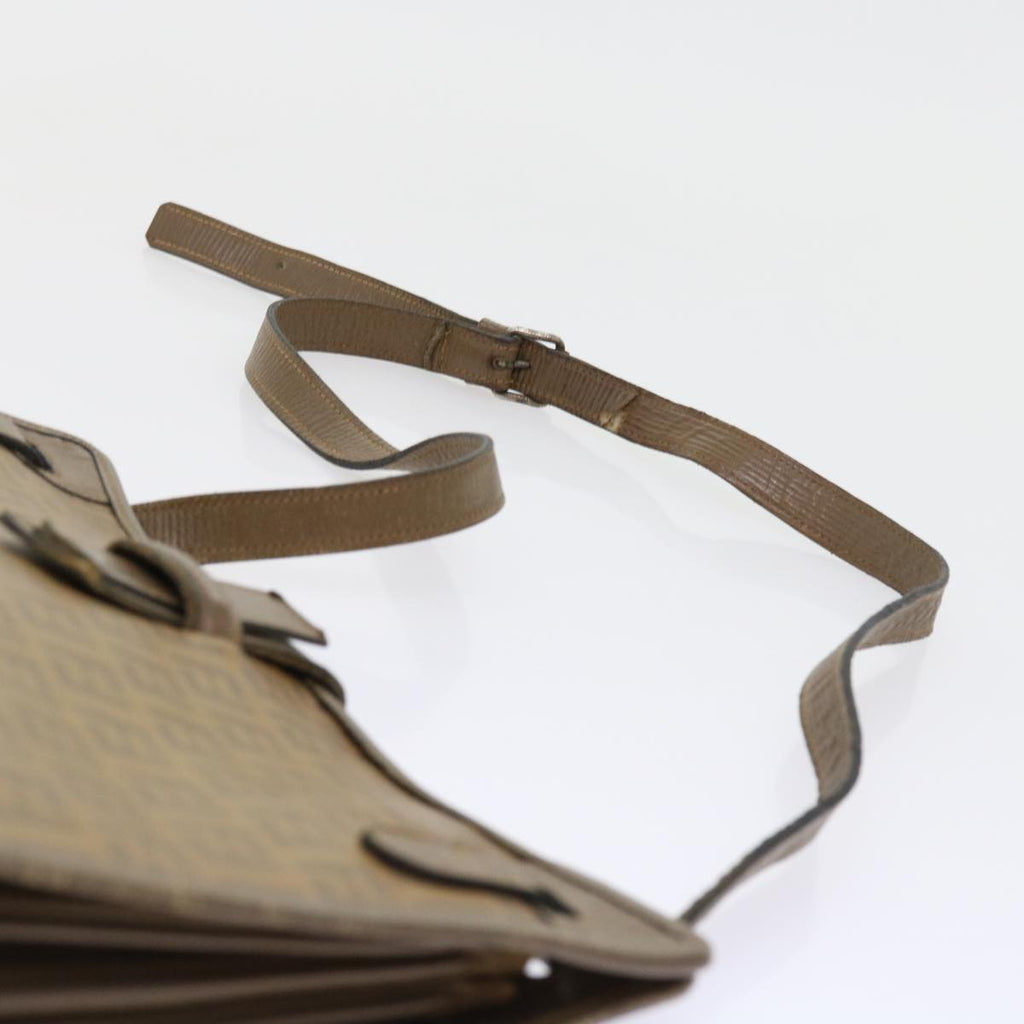 FENDI Zucchino Canvas Shoulder Bag Brown 56785