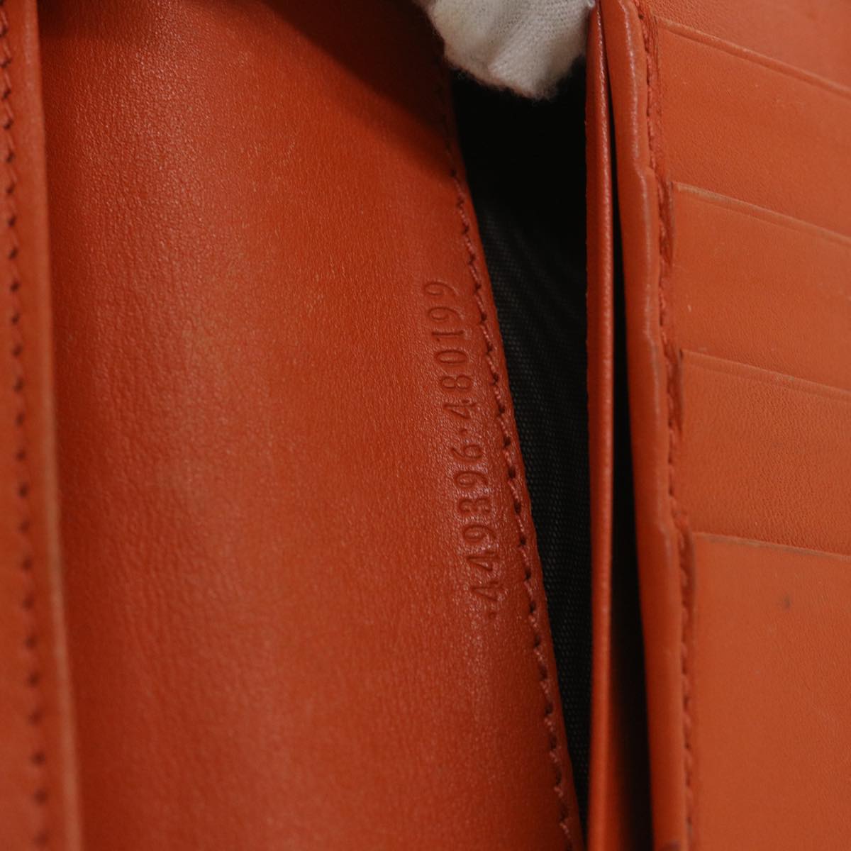 GUCCI Micro GG Canvas Long Wallet Orange 449396 56789