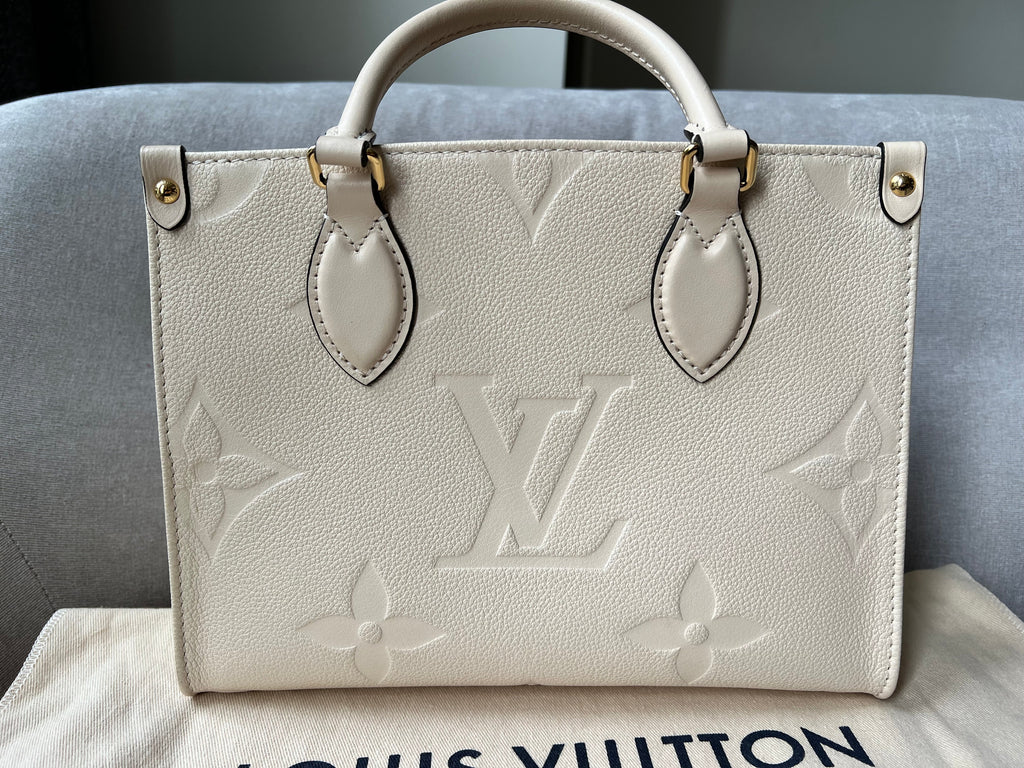 Louis Vuitton On the Go Crème PM Empreinte (RRP £2,380)