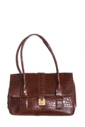 Lambertson Truex Brown Alligator Shoulder Bag
